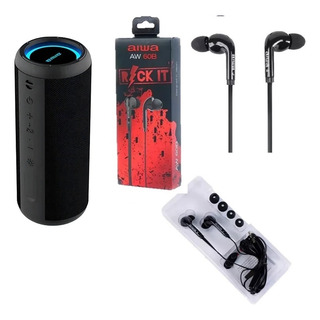 Bocina Aiwa Aw-kf4 Portátil Tws En Combo Con Audífonos Aw60 Bocina Aiwa Aw-kf4 Portátil Tws En Combo Con Audífonos Aw60