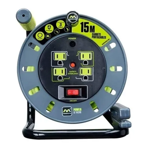 Extensión Masterplug 15 Metros Calibre 14 4 Tomas 13 Ampers