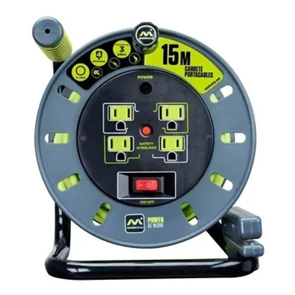 Extensión Eléctrica Members Mark 15 Mts 4 Conectores Carrete