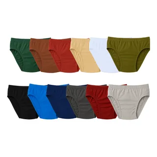 Kit 12 Cuecas Slip AlgodĂŁo Masculino Adulto Tradicional Kit 12 Cuecas Slip AlgodĂŁo Masculino Adulto Tradicional