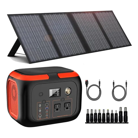 Generador Solar Portátil 600w Con Panel 60w Y Banco 296wh