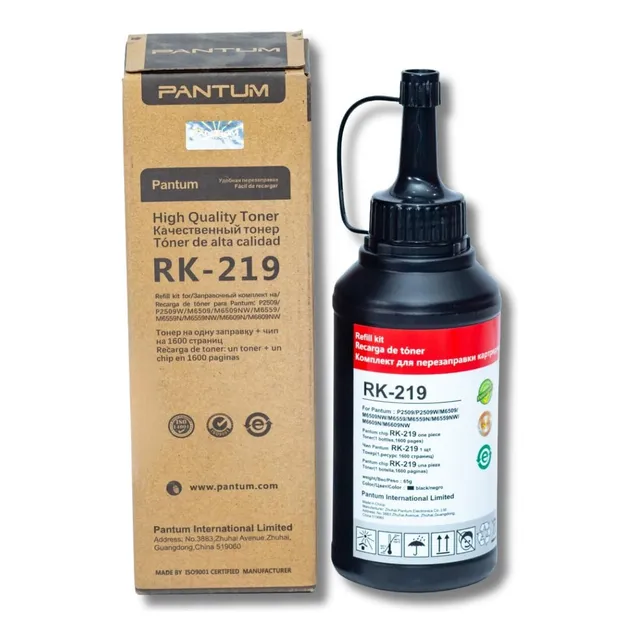 Toner Pantum Rk219 Negro Rendimiento 1600 Paginas Toner Re