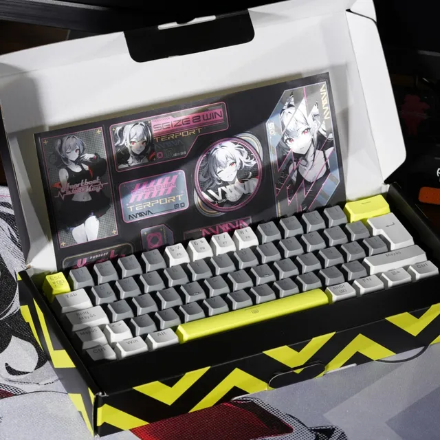 TERPORT 60% Teclado Mecánico Español Z11 Luces Rgb 20 Efectos, Huano Red Switch Hotswap, Teclado PC Gamer Rgb 62 Teclas Antighosting Cable Removible-Gris/Blanco
