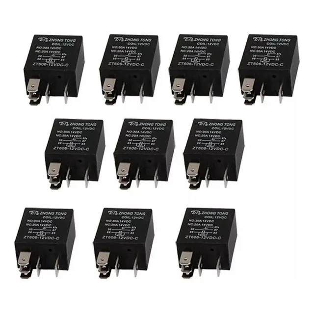 10 Unidades Con Estuche Impermeable 12v 20a / 30a 5 Pin