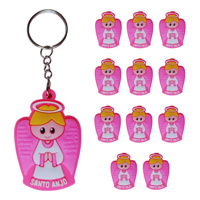 12 Chaveiros Anjo Da Guarda Lembrancinha Pós Parto Batizado