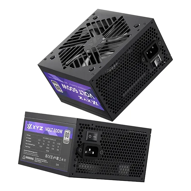Fuente Poder Xyz Volt 600w Certificada 80+ White Color Negro 110v