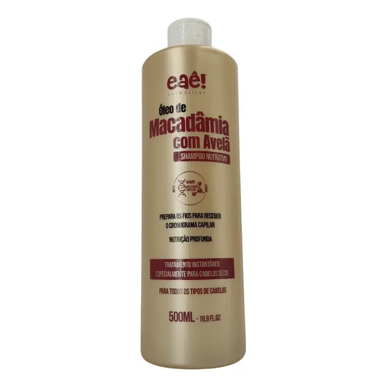 Shampoo Nutrição Intensa 500ml Óleo D Macadamia C/ Avelã Eaê
