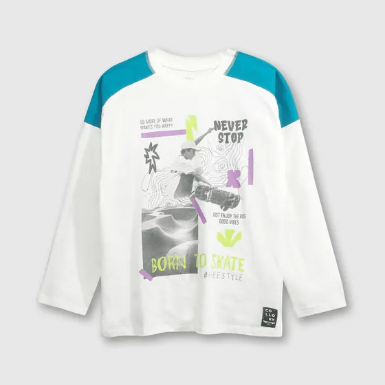 Polo De Algodón Skate Blanco Colloky