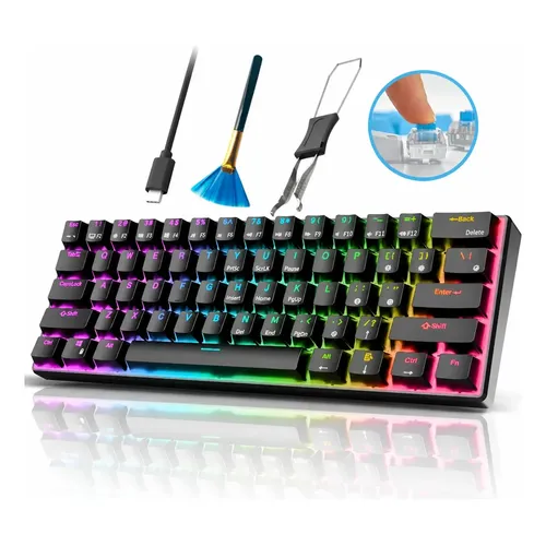 Teclado Gamer Mecânico Adamantiun Shuriken T10 Switch Blue Hotswap