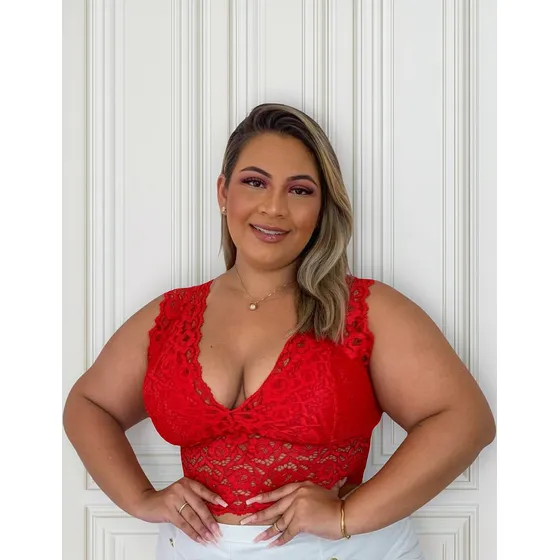 Cropped Plus Size De Renda (lia)