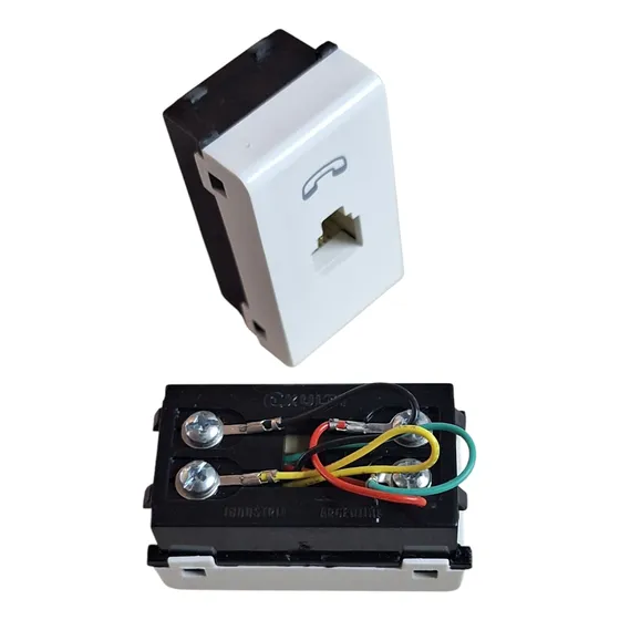 Modulo Toma Telefonico Rj-11 Pack X 2 U Duna De Exultt Blanco