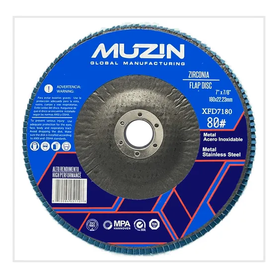 Disco Flap Zirconia 80 7  X 7/8  180 X 22.23mm Muzin 