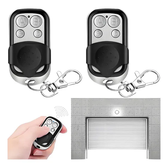 2pcs Controles Remoto Universal Puertas Automáticas 433mhz Negro