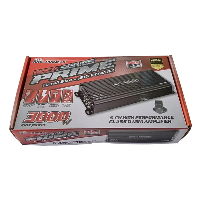 Amplificador Clase D. 5 Canales Rock Series Rks-prime5. Negro