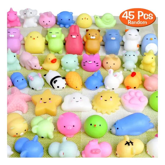 Fly2sky 45 Piezas Mochi Squishy Toys Mini Squishies Kawaii Animal Squishies Recuerdos De Fiesta Para Niños, Gato, Panda, Unicornio, Juguetes Para Aliviar El Estrés, S De Cumpleaños, Bolsas De