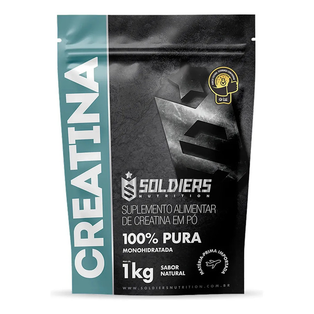 Creatina 1kg Suplemento Monohidratada Em Pó 100% Pura - Soldiers Nutrition Sem Sabor Creatina 1kg Suplemento Monohidratada Em Pó 100% Pura - Soldiers Nutrition Sem Sabor