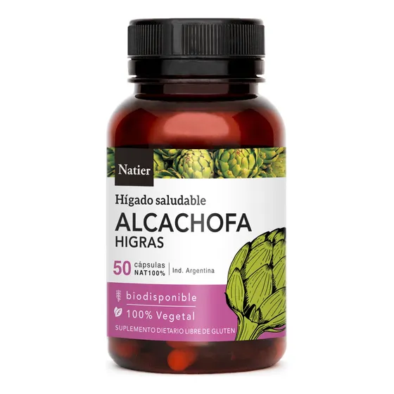 Natier Alcachofa Higras Suplemento Alimenticio Vegano X 50c