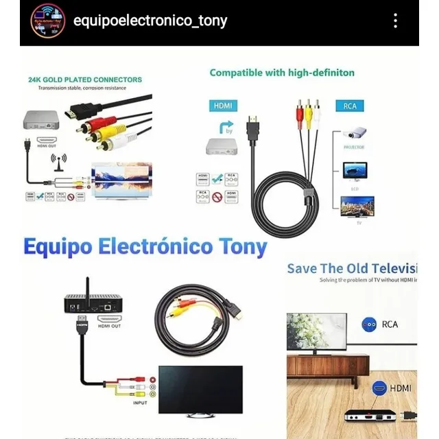 Cable Hdmi A Rca, Cable Hdmi A Vga Y Cable Hdmi A Usb
