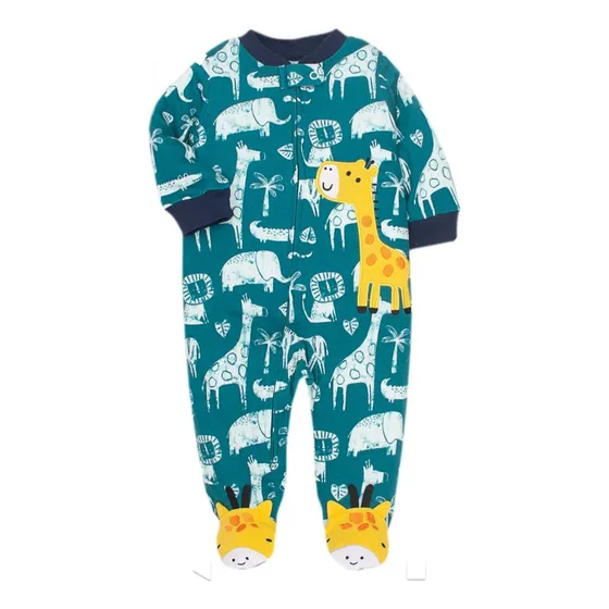 Ropa De Bebe - Pijamas Con Pies Para Bebes Niño 100% Algodon