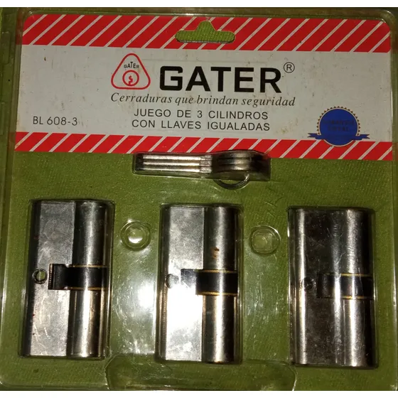 Set De 3 Cilindros Con Llaves Igualadas Marca Gater
