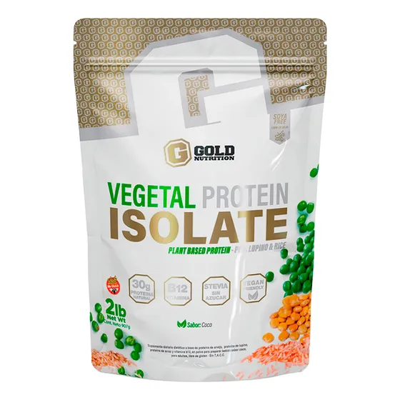 Vegetal Protein Isolate 2lbs 100% B12 Gold Nutrition Vegan