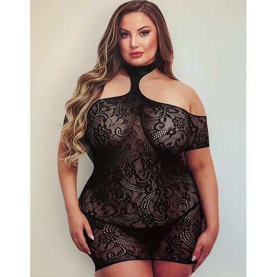 Vestido Plus Talla Grande Baby Doll Lenceria Ceñido