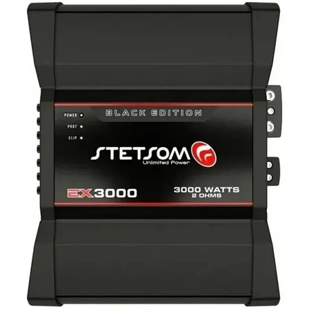 Módulo Amplificador Stetsom Ex3000 Black 3000wrms 2 Ohms Cor Preto