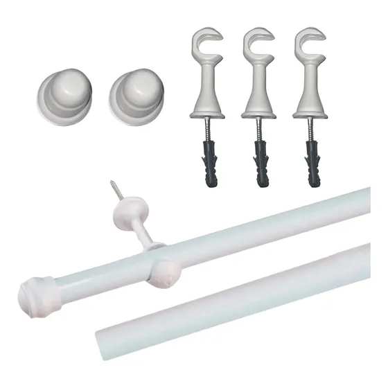 Kit Varão Simples 2 Metros 19mm Para Cortina Várias Cores