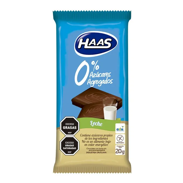 Tableta De Chocolate Con Leche Haas 0% Azúcar 20 G