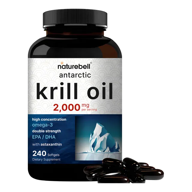 Suplemento de aceite de krill antártico Naturebell 2000 mg 240