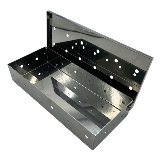 Caja Ahumadora Para Barril O Asador En Acero Inoxidable Color Plateado