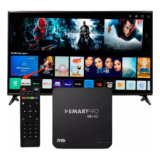 Conversor Digital Smart Aparelho Tv Virar Smart 4k Preto Padrão