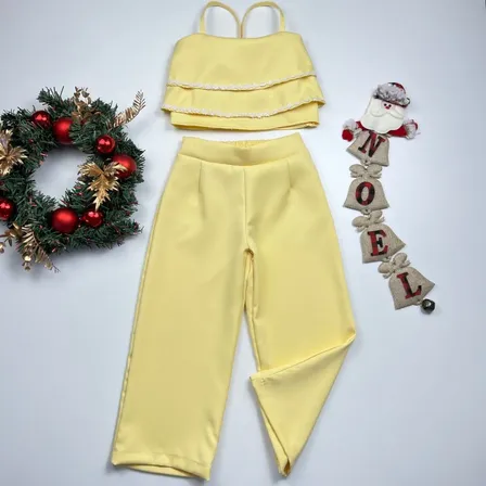 Conjunto Natal Alfaiataria Feminino Infantil Juvenil Festas