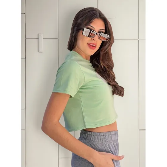Pack 3 Remera Crop Top Algodon Mujer Reina Tex