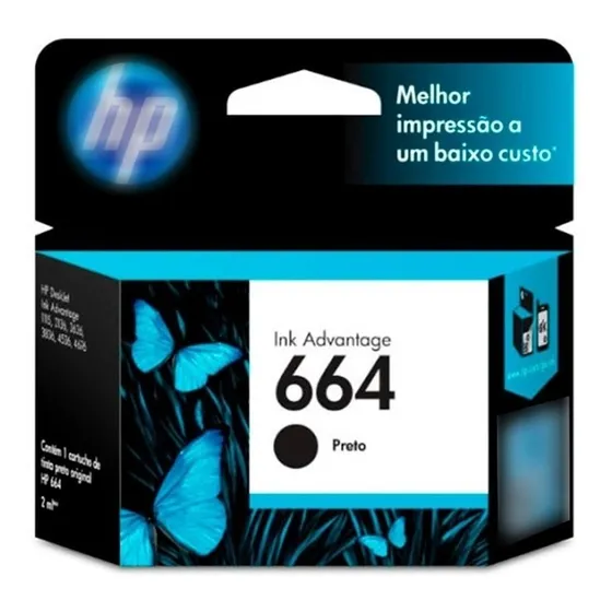Cartucho Original Hp 664 Negro Deskjet 2135 2675 3775 Backup
