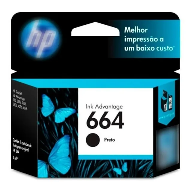 Cartucho Original Hp 664 Negro Deskjet 2135 2675 3775 Backup