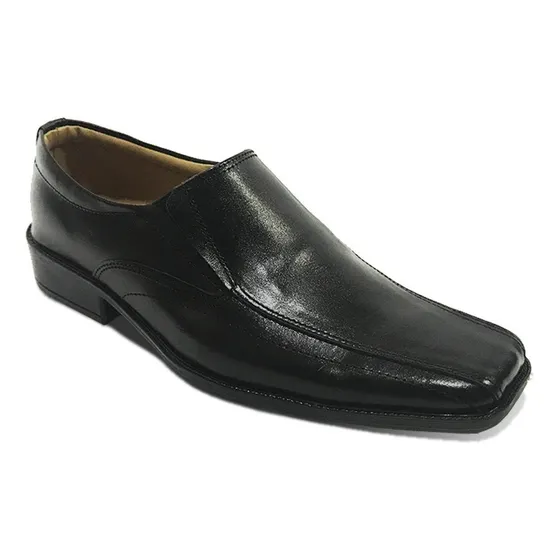 Zapato Cuero Mocasín Elegante Formal Caballero Hombre Negro