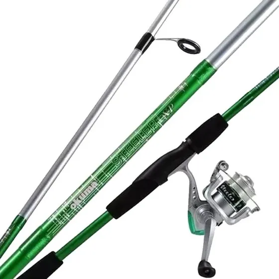 Combo Okuma Caña Reel Steeler 1,95 Mts 2 Tramos Spinning