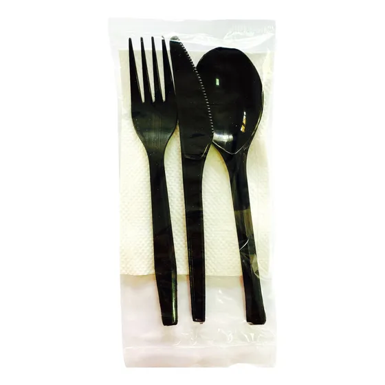 Kit Cubiertos Desechable Tenedor Cuchillo Cuchara (100 Kits)