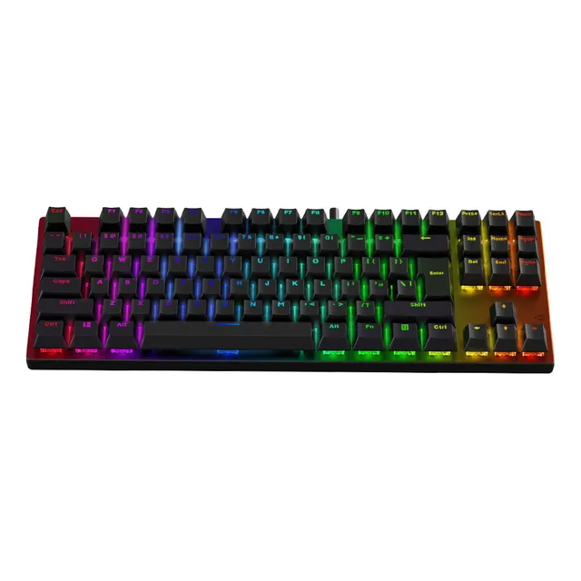Teclado Gamer T4g Nesher Rgb, Alámbrico, Conexión Usb, Negro
