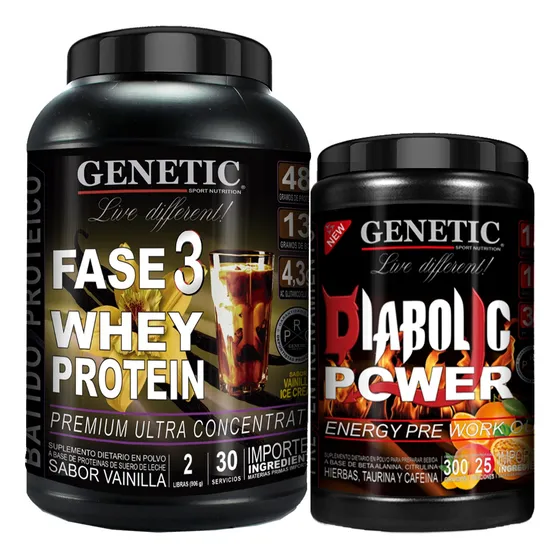 Fase 3 Whey Protein Concentrada Preentreno Diabolic Genetic