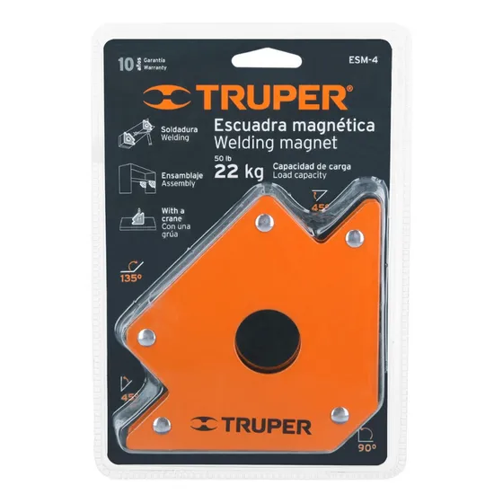 Escuadra Magnética Para Soldar 4 Pulgadas 22kg Truper Esm-4