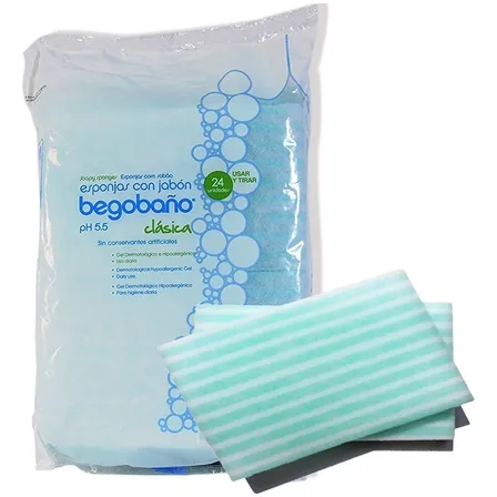 Esponja Jabonosa Begobaño Pack 6 Bolsas De 24 Unidades