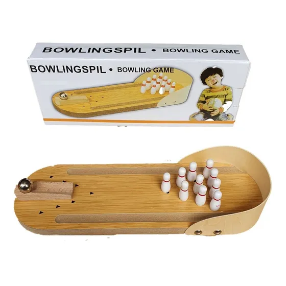 Mini Bolos Cancha Madera Escala 30 X 10 Cm Rampa Bola Metal