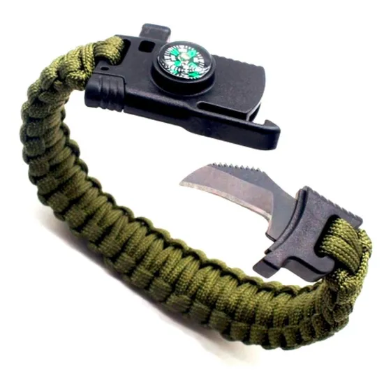 Pulsera Táctica Paracord Camping Y Supervivencia Con Navaja