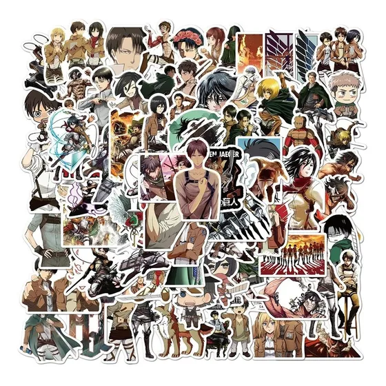 Attack On Titan 50 Pzs Stickers Lote Anime Stickers