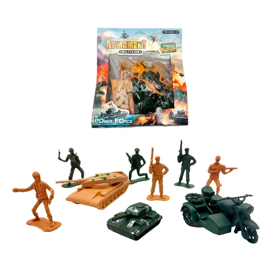 Set Soldados Juego Guerra Barco Tanque Niños 7 Pzas Blister