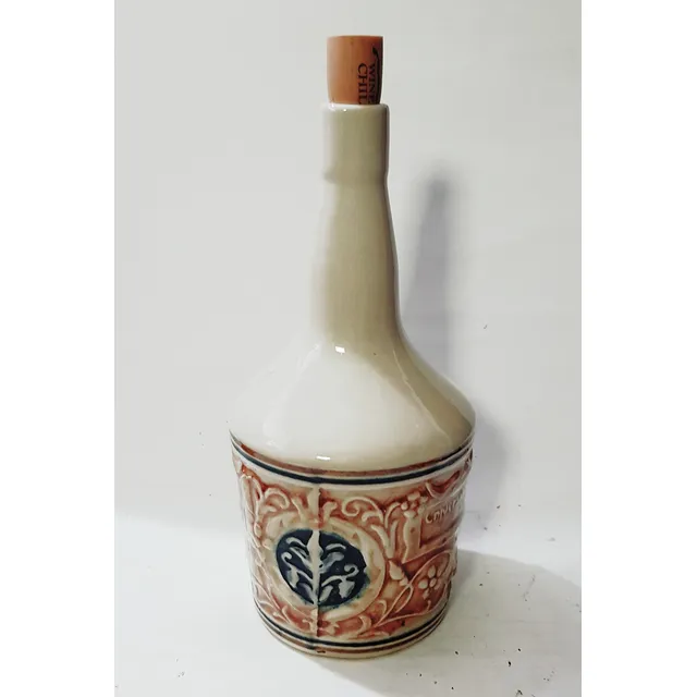 Botella Cerámica Cognac Quinta Normal,26x9 Cm. Reg. Estado