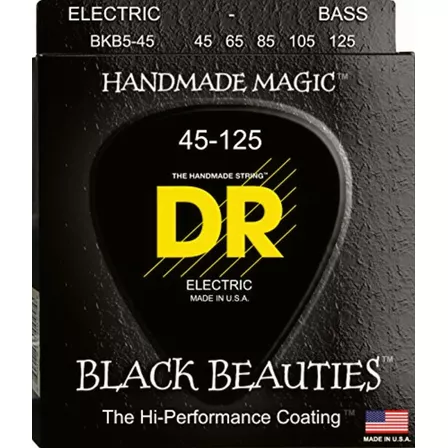 Dr Strings Cuerdas Para Bajo, Negro Con Revestimiento De