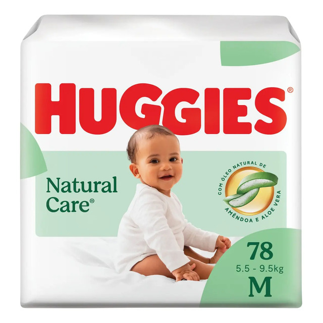 Fralda Premium Huggies Natural Care Tamanho M 78 Unidades Médio (m) Sem Gênero